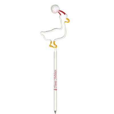 Duck With Santa Hat Multi-Color Inkbend Standard, Bent Pen